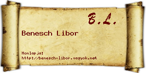 Benesch Libor névjegykártya